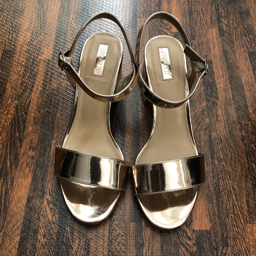 Rose Gold Block Heel Sandals
